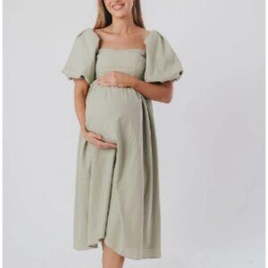 Hamilton Midi Dress in Olive - Bump Friendly